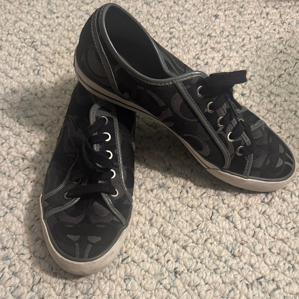 Coach Signature Black Canvas Sneakers